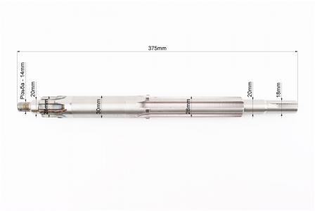 Вал КПП первинний із валом відбору потужності, L-375mm, М14 101-2, до мотоблоків з двигуном R175A/R195NM та їх аналогів