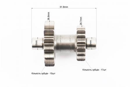 Шестерня стартера подвійна мала до мотоцикла CB125-300 15/17TCB Viper