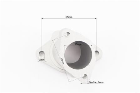 Патрубок карбюратора до мотоцикла CB125-300 (металевий, тип 2) ZHENGHE