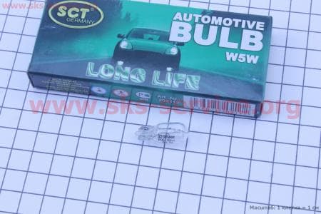 Лампа поворота (белая без цоколя) 12V/5W W5W