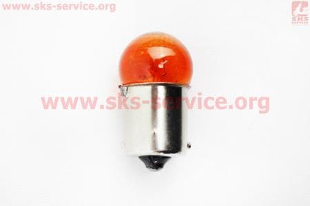 Лампа поворота (желтая с цоколем) 12V/10W G18 BA15S - 10шт