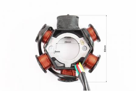 Статор магнето до скутера Honda DIO AF18/AF27, 6 котушок, роз'єм 5+1, FENGRI