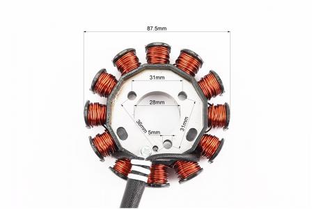 Статор магнето до скутера Yamaha JOG SA-36J/SA-39J, 12 котушок, роз'єм мама 2+2 — HAORUN