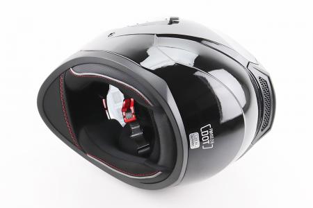 Шолом інтеграл, закритий (сертифікація DOT)+відкидні окуляри BLD-M67 L (59-60см), ЧОРНИЙ глянець