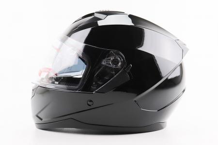 Шолом інтеграл, закритий (сертифікація DOT)+відкидні окуляри BLD-M67 L (59-60см), ЧОРНИЙ глянець