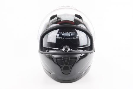 Шолом інтеграл, закритий (сертифікація DOT)+відкидні окуляри BLD-M67 L (59-60см), ЧОРНИЙ глянець