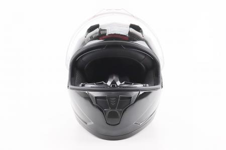 Шолом інтеграл, закритий (сертифікація DOT)+відкидні окуляри BLD-M67 L (59-60см), ЧОРНИЙ глянець