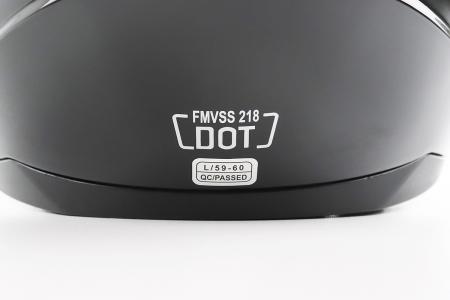 Шолом інтеграл, закритий (сертифікація DOT)+відкидні окуляри BLD-M67 L (59-60см), ЧОРНИЙ глянець