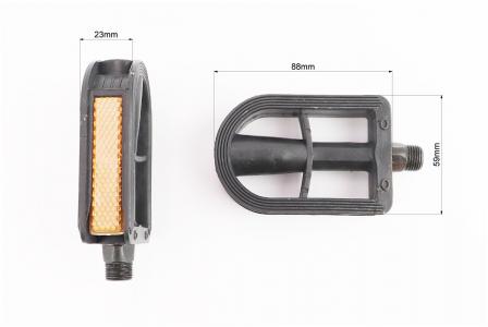 Педалі до велосипеда дитячі 9/16" (96x65x26 мм) пластикові, чорні YKX