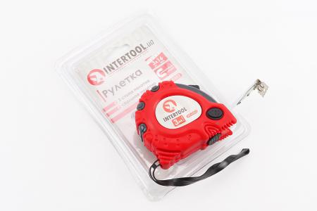 Рулетка вимірювальна 3 м x 16 мм з фіксатором "Магніт" MT-0303 INTERTOOL