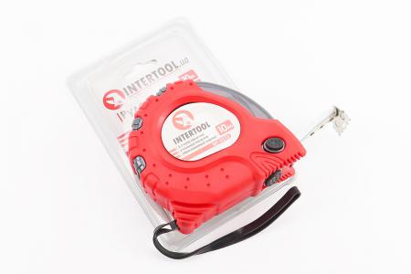 Рулетка вимірювальна 10 м x 25 мм з фіксатором і магнітним гачком MT-0310 INTERTOOL
