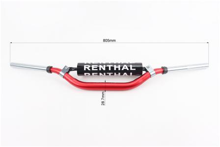 Кермо до мотоцикла d28,7 мм L805 мм з буфером, червоний RENTHAL