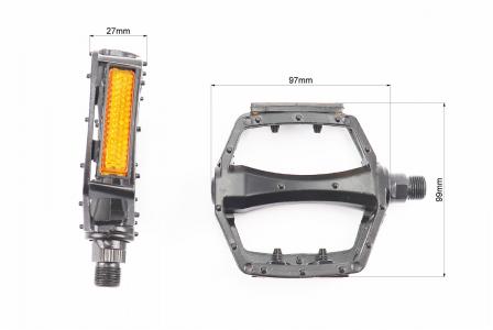 Педалі велосипедні до MTB 9/16" (100x95x25 мм) алюмінієві, чорні PRC