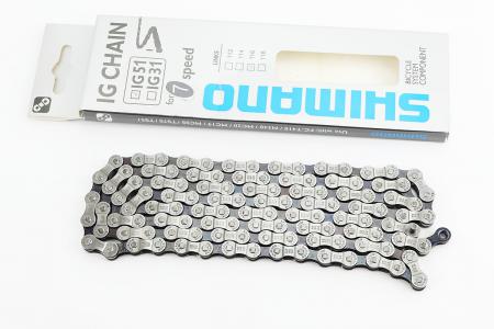 Ланцюг приводний до велосипеда 1/2x3/32x116L 7/8 швидкостей IG51, не оригінал SHIMANO