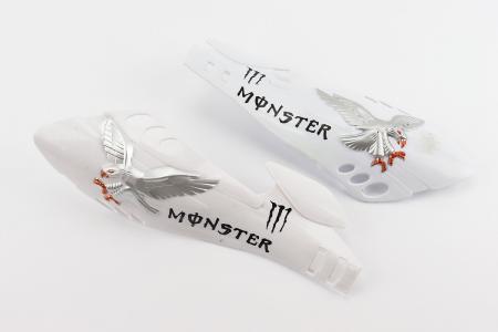 Захист рук до скутера комплект 2 шт білий MONSTER ENERGY тип2 PRC