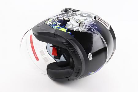 Відкритий шолом до скутера BLD-708 M (57-58 см), чорний-синій BLD