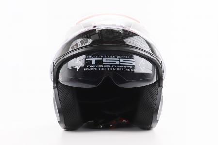 Відкритий шолом до скутера BLD-708 M (57-58 см), чорний-синій BLD