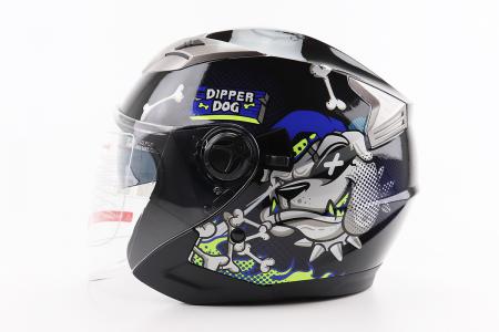 Шолом відкритий до скутера BLD-708 S (55-56 см), чорно-синій BLD