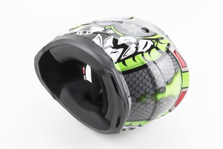 Шолом інтеграл до мотоцикла BLD-M62 S (55-56 см), сірий/неоново-зелений T-Rex, BLD