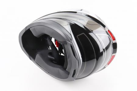 Шолом інтеграл до мотоцикла BLD-M62 M 57-58 см чорний/біло-сірий BLD