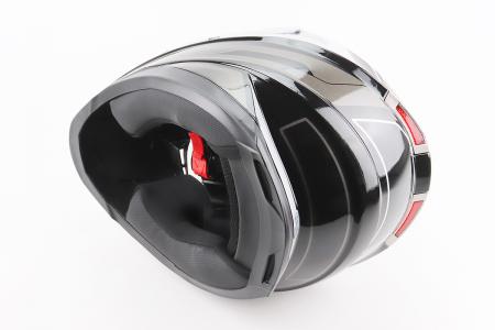 Шолом інтеграл до мотоцикла BLD-M62 S (55-56 см), чорний/біло-сірий, BLD
