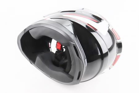 Шолом інтеграл до мотоцикла BLD-M62 M (57-58 см), чорний/біло-червоний BLD