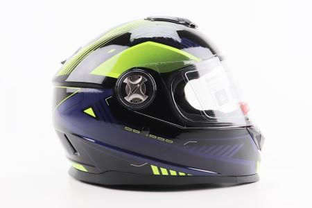 Шолом інтеграл до мотоцикла BLD-M65 S (55-56 см), чорний/неоново-жовто-синій BLD