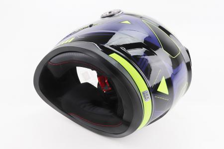 Шолом інтеграл до мотоцикла BLD-M65 S (55-56 см), чорний/неоново-жовто-синій BLD