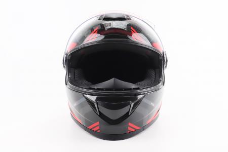 Шолом інтеграл до мотоцикла BLD-M65 L (59-60 см), чорний/червоно-сірий