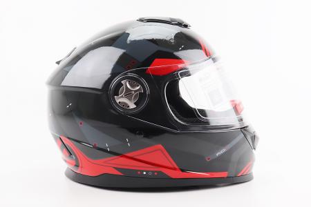 Шолом інтеграл до мотоцикла BLD-M65 L (59-60 см), чорний/червоно-сірий