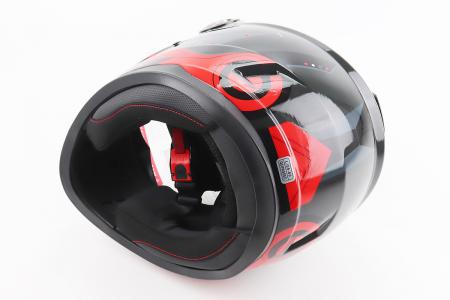 Шолом інтеграл до мотоцикла BLD-M65 L (59-60 см), чорний/червоно-сірий