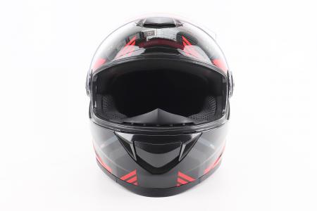 Шолом інтеграл до мотоцикла BLD-M65, розмір M (57-58 см), чорний/червоно-сірий BLD