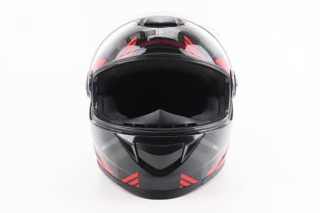 Шолом інтеграл до мотоцикла BLD-M65 S (55-56 см), чорний/червоно-сірий