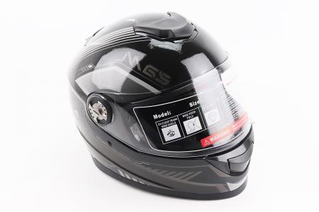 Шолом інтеграл до мотоцикла BLD-M65, розмір M (57-58 см), чорно-сірий