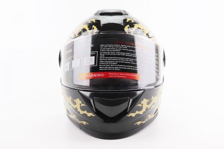 Шолом інтеграл до мотоцикла BLD-M65 L (59-60 см), чорний/золото-сірий "Totem" BLD