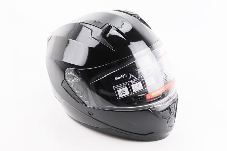 Шолом інтеграл до мотоцикла BLD-M67 L (59-60 см), чорний глянцевий, з відкидними окулярами, сертифікація DOT
