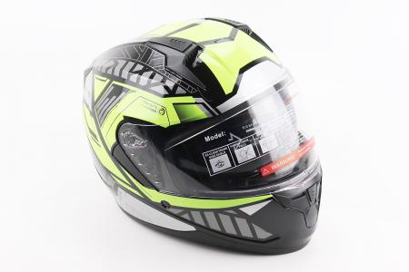 Шолом інтеграл до мотоцикла BLD-M67 L (59-60 см), чорний/неоново-зелений