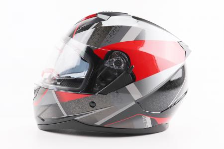 Шолом інтеграл до мотоцикла BLD-M67 L (59-60 см), чорний/червоно-сірий, BLD