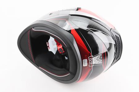 Шолом інтеграл до мотоцикла BLD-M67 L (59-60 см), чорний/червоно-сірий, BLD
