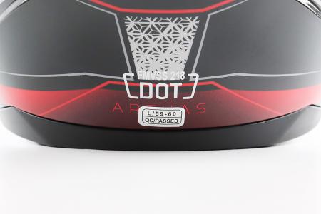 Шолом інтеграл до мотоцикла BLD-M67 L (59-60 см), чорний/червоно-сірий, BLD