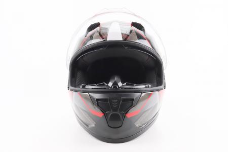 Шолом інтеграл до мотоцикла BLD-M67 L (59-60 см), чорний/червоно-сірий, BLD