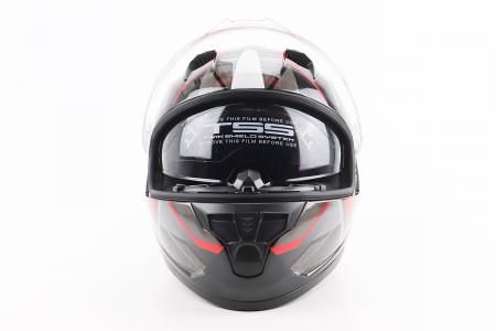 Шолом інтеграл до мотоцикла BLD-M67 L (59-60 см), чорний/червоно-сірий, BLD