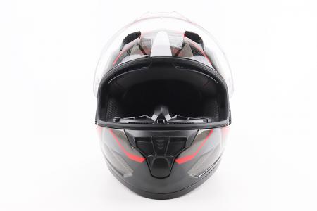 Шолом інтеграл до мотоцикла BLD-M67, розмір M (57-58 см), чорний/червоно-сірий, BLD