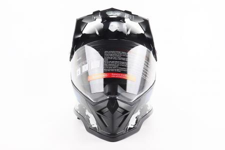Кросовий шолом до ендуро/ATV BLD-819-7 L (59-60 см), чорний/сіро-синій, BLD