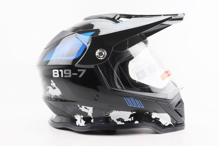Кросовий шолом до ендуро/ATV BLD-819-7 L (59-60 см), чорний/сіро-синій, BLD