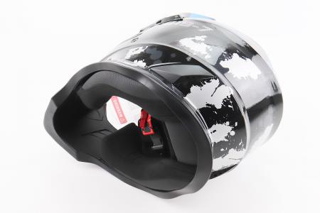 Кросовий шолом до ендуро/ATV BLD-819-7 L (59-60 см), чорний/сіро-синій, BLD