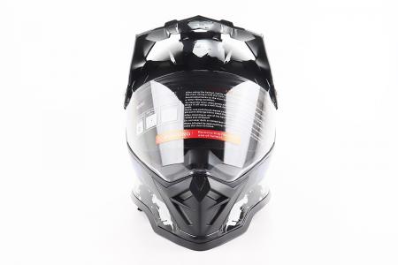 Кросовий шолом до мотоцикла/ендуро/ATV BLD-819-7 M (57-58 см), чорний/сіро-синій BLD