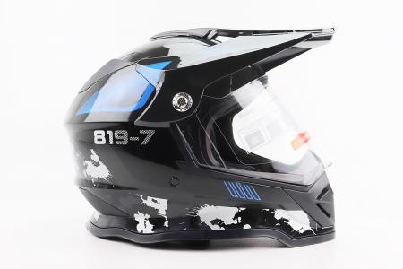Кросовий шолом до мотоцикла/ендуро/ATV BLD-819-7 M (57-58 см), чорний/сіро-синій BLD
