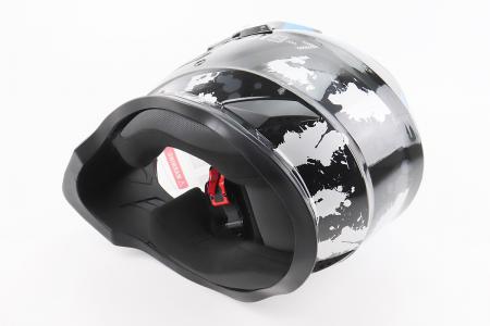 Кросовий мотошолом BLD-819-7 S (55-56 см), чорний/сіро-синій