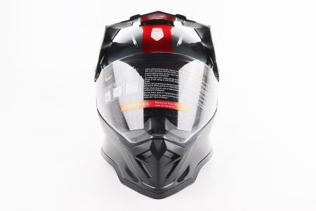 Кросовий/ендуро шолом до мотоцикла та ATV зі склом BLD-819-7 L (59-60 см), чорний/сіро-червоний